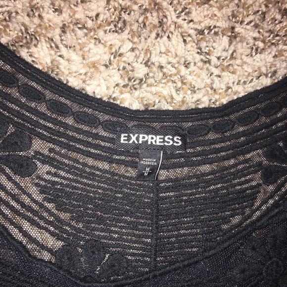 Black Flowered Sheer Top - Picture 4 of 4